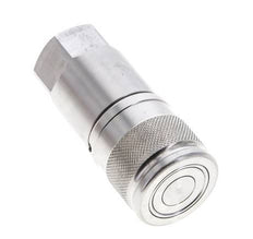 Stainless Steel DN 10 Flat Face Hydraulic Socket G 3/8 inch Female Threads ISO 16028 D 19.7mm