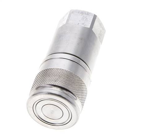 Stainless Steel DN 10 Flat Face Hydraulic Socket G 3/8 inch Female Threads ISO 16028 D 19.7mm