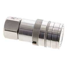 Stainless Steel DN 10 Flat Face Hydraulic Socket G 3/8 inch Female Threads ISO 16028 CEJN D 19.7mm