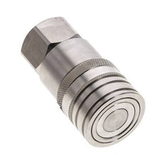Stainless Steel DN 12 Flat Face Hydraulic Socket G 1/2 inch Female Threads ISO 16028 CEJN D 24.5mm