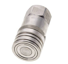 Stainless Steel DN 12 Flat Face Hydraulic Socket G 1/2 inch Female Threads ISO 16028 CEJN D 24.5mm