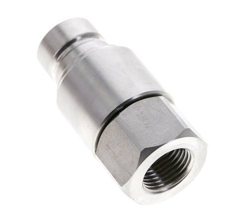 Stainless Steel DN 12 Flat Face Hydraulic Plug G 1/2 inch Female Threads ISO 16028 CEJN D 24.5mm