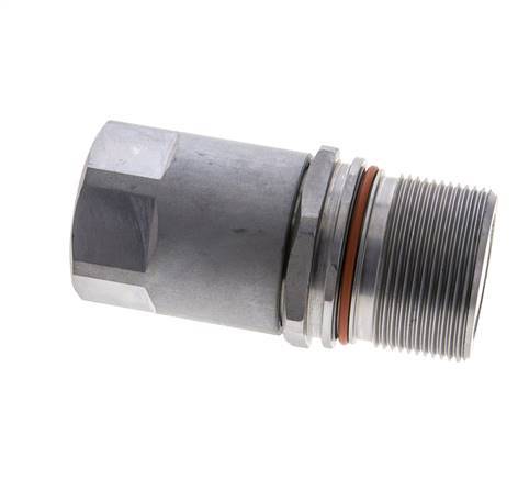 Steel DN 15 Flat Face Hydraulic Socket G 1 inch Female Threads ISO 16028 D M43 x 2