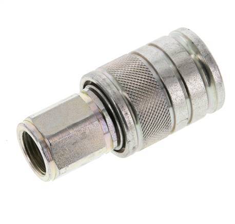 Steel DN 10 Hydraulic Coupling Socket G 3/8 inch Female Threads ISO 7241-1 A D 17.3mm