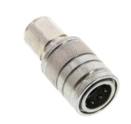 Steel DN 10 Hydraulic Coupling Socket G 3/8 inch Female Threads ISO 7241-1 A D 17.3mm