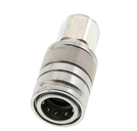 Steel DN 10 Hydraulic Coupling Socket G 3/8 inch Female Threads ISO 7241-1 A D 17.3mm