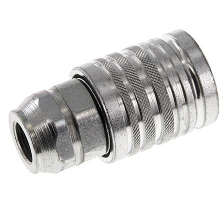 Steel DN 12.5 Hydraulic Coupling Socket G 3/8 inch Female Threads ISO 7241-1 A D 20.5mm