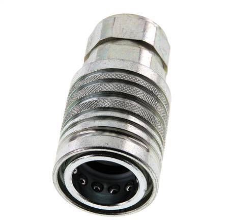 Steel DN 12.5 Hydraulic Coupling Socket G 1/2 inch Female Threads ISO 7241-1 A D 20.5mm