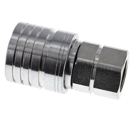 Steel DN 25 Hydraulic Coupling Socket M30x1.5 Female Threads ISO 7241-1 A D 34.3mm