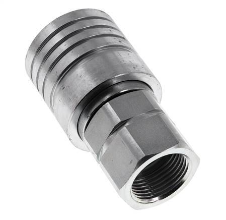 Steel DN 25 Hydraulic Coupling Socket G 1 inch Female Threads ISO 7241-1 A D 34.3mm
