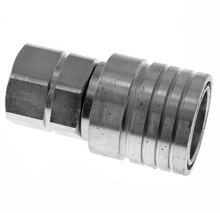 Steel DN 25 Hydraulic Coupling Socket G 1 inch Female Threads ISO 7241-1 A D 34.3mm