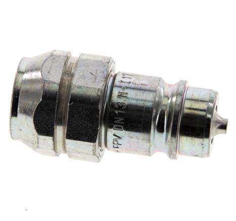 Steel DN 12.5 Hydraulic Coupling Plug G 3/8 inch Female Threads ISO 7241-1 A D 20.5mm