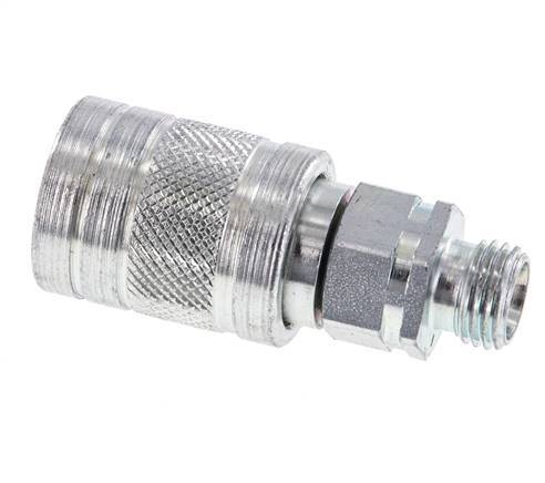 Steel DN 6.3 Hydraulic Coupling Socket 8 mm L Compression Ring ISO 7241-1 A/8434-1 D 12mm