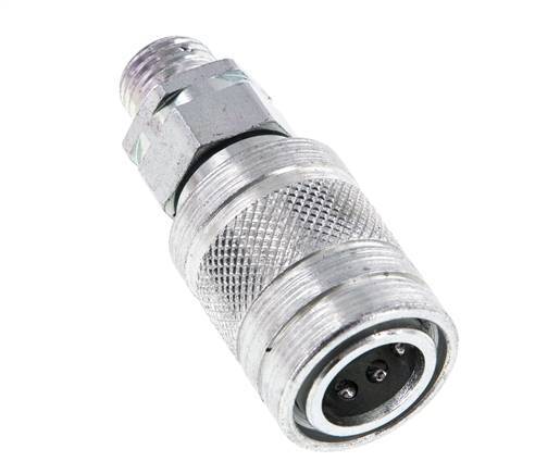Steel DN 6.3 Hydraulic Coupling Socket 8 mm L Compression Ring ISO 7241-1 A/8434-1 D 12mm
