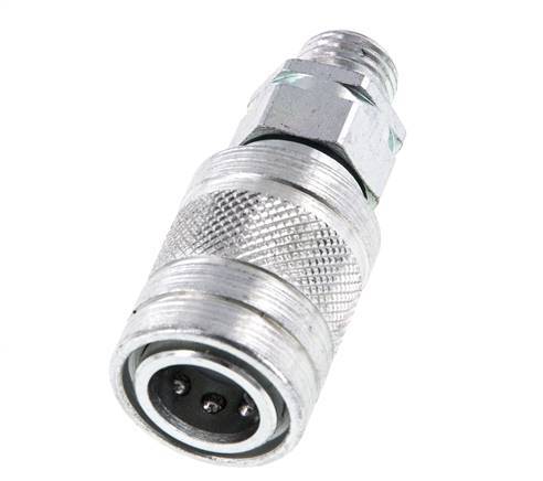 Steel DN 6.3 Hydraulic Coupling Socket 8 mm L Compression Ring ISO 7241-1 A/8434-1 D 12mm