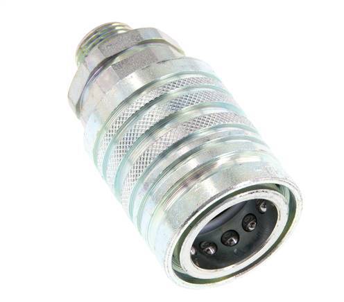 Steel DN 12.5 Hydraulic Coupling Socket 12 mm L Compression Ring ISO 7241-1 A/8434-1 D 20.5mm