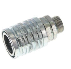 Steel DN 12.5 Hydraulic Coupling Socket 15 mm L Compression Ring ISO 7241-1 A/8434-1 D 20.5mm