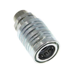 Steel DN 12.5 Hydraulic Coupling Socket 15 mm L Compression Ring ISO 7241-1 A/8434-1 D 20.5mm