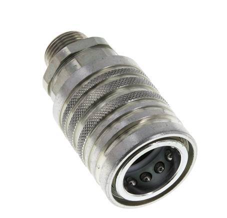 Steel DN 12.5 Hydraulic Coupling Socket 12 mm S Compression Ring ISO 7241-1 A/8434-1 D 20.5mm
