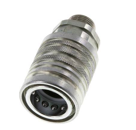 Steel DN 12.5 Hydraulic Coupling Socket 12 mm S Compression Ring ISO 7241-1 A/8434-1 D 20.5mm