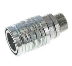 Steel DN 12.5 Hydraulic Coupling Socket 16 mm S Compression Ring ISO 7241-1 A/8434-1 D 20.5mm