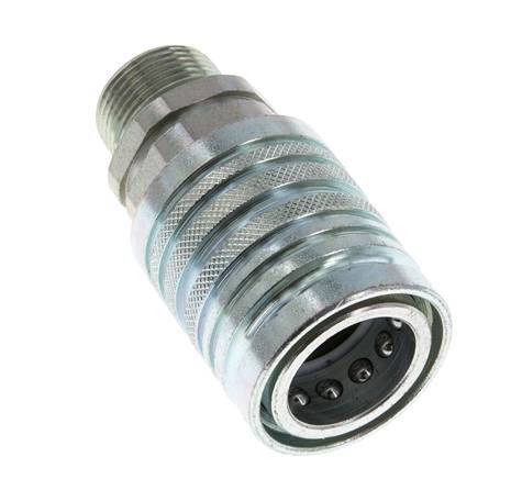 Steel DN 12.5 Hydraulic Coupling Socket 16 mm S Compression Ring ISO 7241-1 A/8434-1 D 20.5mm