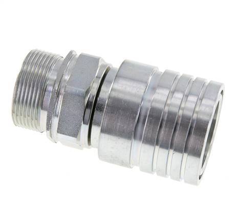 Steel DN 25 Hydraulic Coupling Socket 30 mm S Compression Ring ISO 7241-1 A/8434-1 D 34.3mm