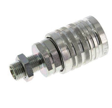 Steel DN 12.5 Hydraulic Coupling Socket 10 mm L Compression Ring Bulkhead ISO 7241-1 A/8434-1 D 20.5mm