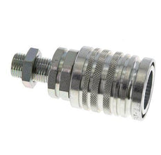 Steel DN 12.5 Hydraulic Coupling Socket 10 mm L Compression Ring Bulkhead ISO 7241-1 A/8434-1 D 20.5mm
