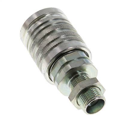 Steel DN 12.5 Hydraulic Coupling Socket 12 mm L Compression Ring Bulkhead ISO 7241-1 A/8434-1 D 20.5mm