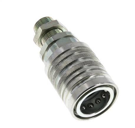 Steel DN 12.5 Hydraulic Coupling Socket 12 mm L Compression Ring Bulkhead ISO 7241-1 A/8434-1 D 20.5mm