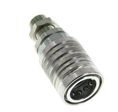 Steel DN 12.5 Hydraulic Coupling Socket 12 mm L Compression Ring Bulkhead ISO 7241-1 A/8434-1 D 20.5mm