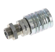 Steel DN 12.5 Hydraulic Coupling Socket 15 mm L Compression Ring Bulkhead ISO 7241-1 A/8434-1 D 20.5mm
