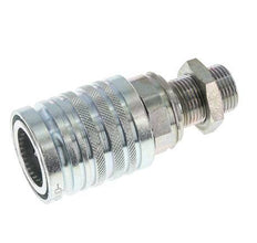 Steel DN 12.5 Hydraulic Coupling Socket 12 mm S Compression Ring Bulkhead ISO 7241-1 A/8434-1 D 20.5mm