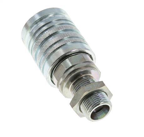 Steel DN 12.5 Hydraulic Coupling Socket 12 mm S Compression Ring Bulkhead ISO 7241-1 A/8434-1 D 20.5mm