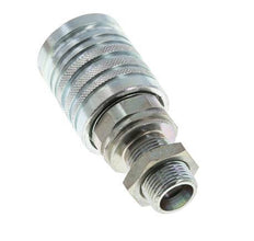 Steel DN 12.5 Hydraulic Coupling Socket 12 mm S Compression Ring Bulkhead ISO 7241-1 A/8434-1 D 20.5mm