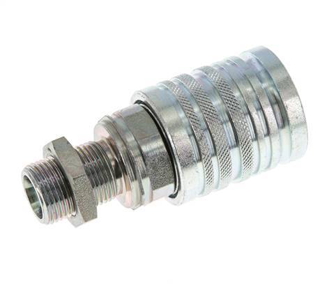 Steel DN 12.5 Hydraulic Coupling Socket 12 mm S Compression Ring Bulkhead ISO 7241-1 A/8434-1 D 20.5mm