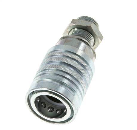 Steel DN 12.5 Hydraulic Coupling Socket 12 mm S Compression Ring Bulkhead ISO 7241-1 A/8434-1 D 20.5mm