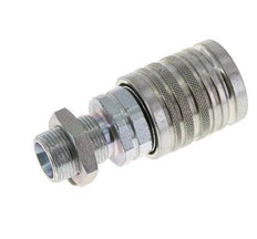 Steel DN 12.5 Hydraulic Coupling Socket 14 mm S Compression Ring Bulkhead ISO 7241-1 A/8434-1 D 20.5mm