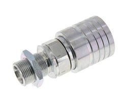 Steel DN 25 Hydraulic Coupling Socket 20 mm S Compression Ring Bulkhead ISO 7241-1 A/8434-1 D 34.3mm