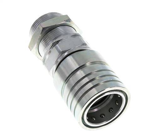 Steel DN 25 Hydraulic Coupling Socket 30 mm S Compression Ring Bulkhead ISO 7241-1 A/8434-1 D 34.3mm