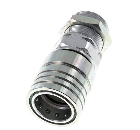 Steel DN 25 Hydraulic Coupling Socket 30 mm S Compression Ring Bulkhead ISO 7241-1 A/8434-1 D 34.3mm