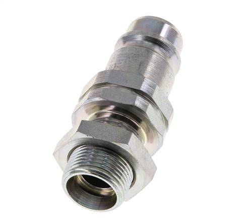 Steel DN 12.5 Hydraulic Coupling Plug 15 mm L Compression Ring Bulkhead ISO 7241-1 A/8434-1 D 20.5mm