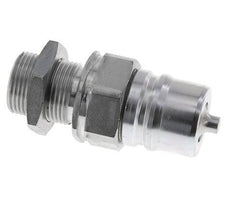 Steel DN 25 Hydraulic Coupling Plug 22 mm L Compression Ring Bulkhead ISO 7241-1 A/8434-1 D 34.3mm