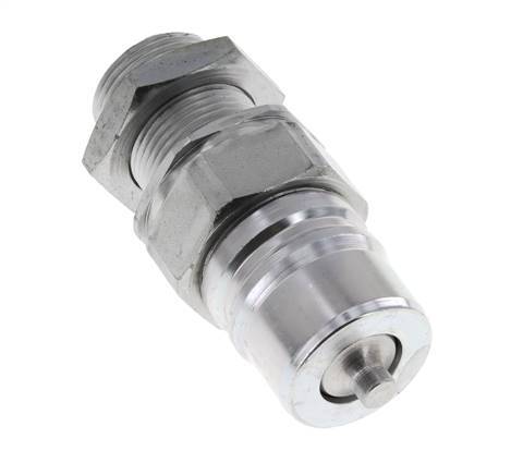 Steel DN 25 Hydraulic Coupling Plug 22 mm L Compression Ring Bulkhead ISO 7241-1 A/8434-1 D 34.3mm