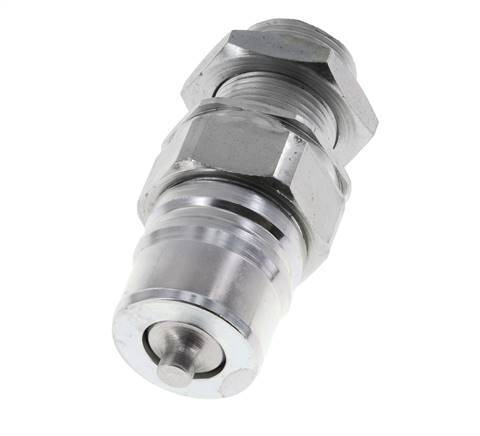 Steel DN 25 Hydraulic Coupling Plug 22 mm L Compression Ring Bulkhead ISO 7241-1 A/8434-1 D 34.3mm