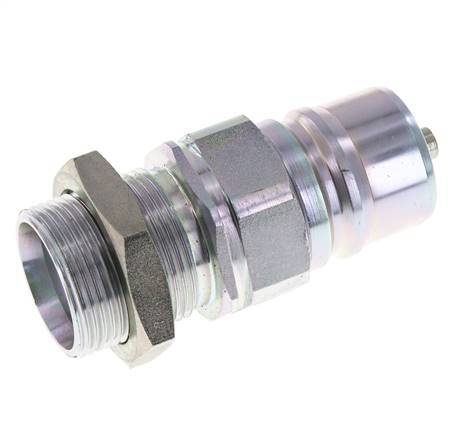 Steel DN 25 Hydraulic Coupling Plug 28 mm L Compression Ring Bulkhead ISO 7241-1 A/8434-1 D 34.3mm