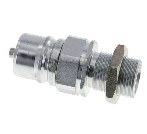 Steel DN 25 Hydraulic Coupling Plug 20 mm S Compression Ring Bulkhead ISO 7241-1 A/8434-1 D 34.3mm