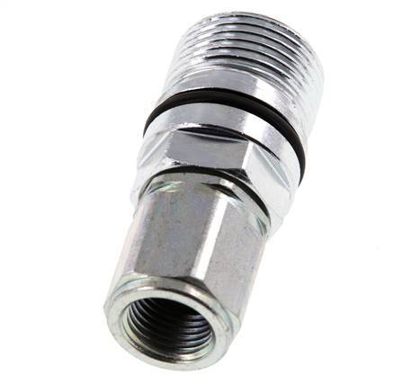 Steel DN 10 Hydraulic Coupling Socket M16x1.5 Female Threads ISO 14541 D M28 x 2