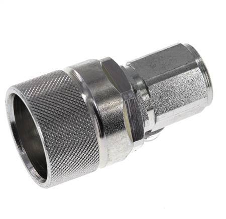 Steel DN 10 Hydraulic Coupling Plug G 3/8 inch Female Threads ISO 14541 D M28 x 2